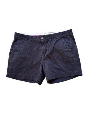 Old Navy Favorite Khaki Perfect Shorts Women 10 5" Inseam Black Flat Front Chino